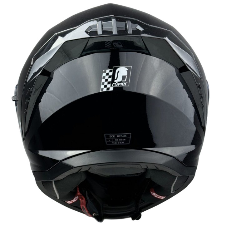 Roleff RR20171 - Römer Motorradhelm - Integralhelm mit Sonnenvisier, schwarz glanz Osterangebot