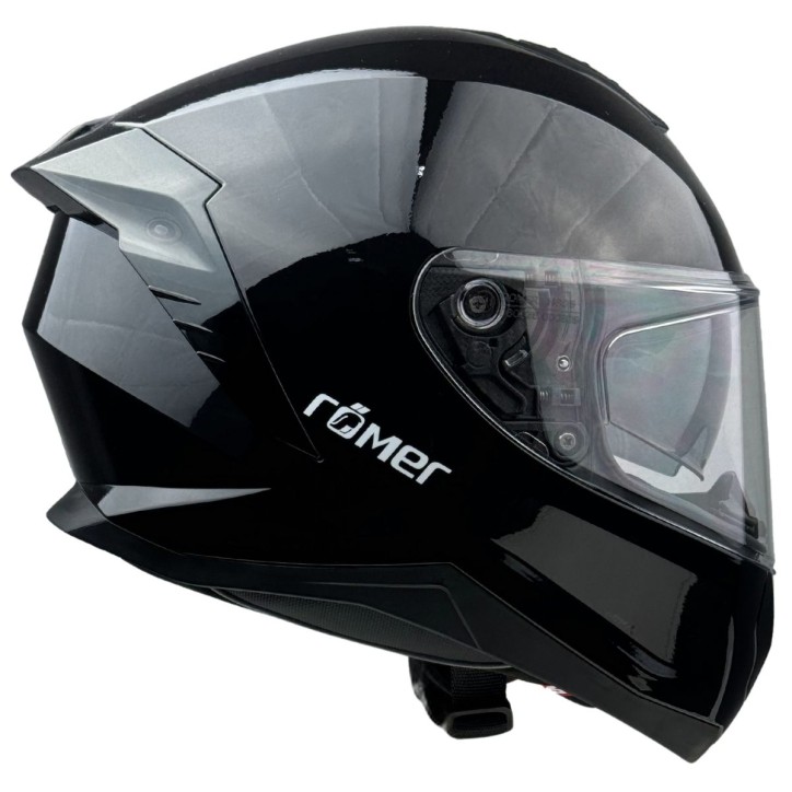 Roleff RR20171 - Römer Motorradhelm - Integralhelm mit Sonnenvisier, schwarz glanz Osterangebot