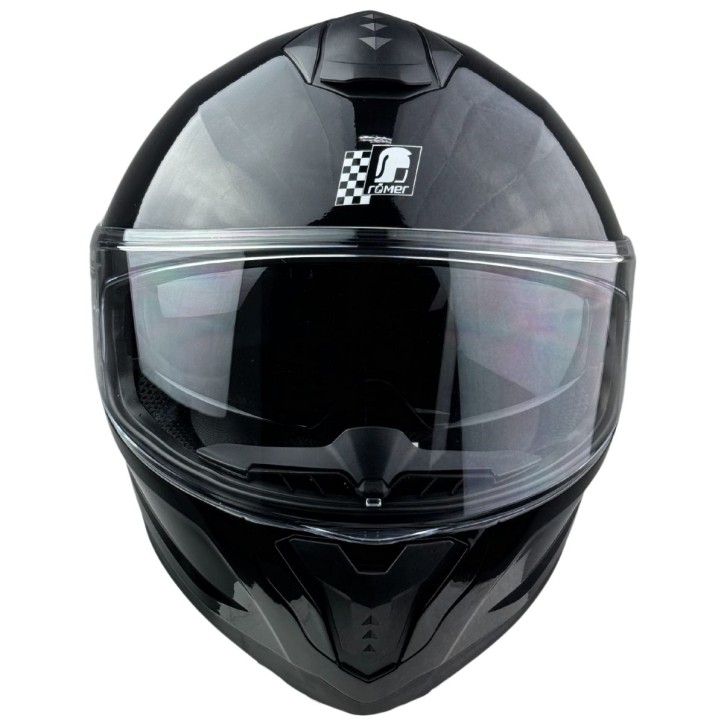 Roleff RR20171 - Römer Motorradhelm - Integralhelm mit Sonnenvisier, schwarz glanz Osterangebot