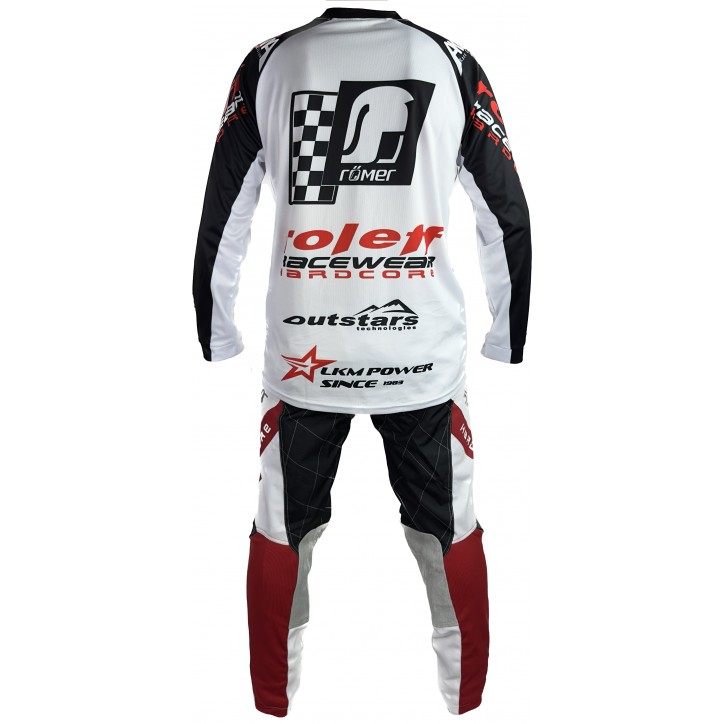 Roleff RO872 - MX Hose weiss/rot Motocross- Hose VIP-Rabatte