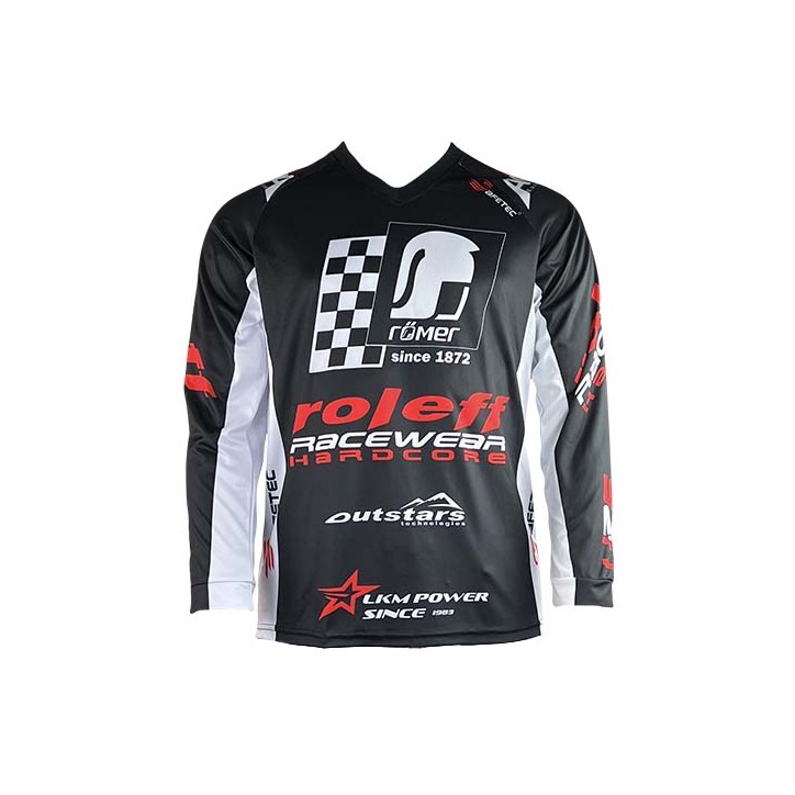 Roleff RO8700 MX Shirt schwarz/weiss Motocross- Shirt Fabrikladen