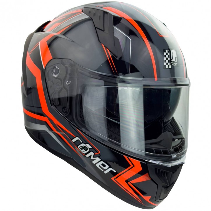 Roleff RO202212 - Integralhelm mit Sonnenvisier, Neonorange glänzend Online