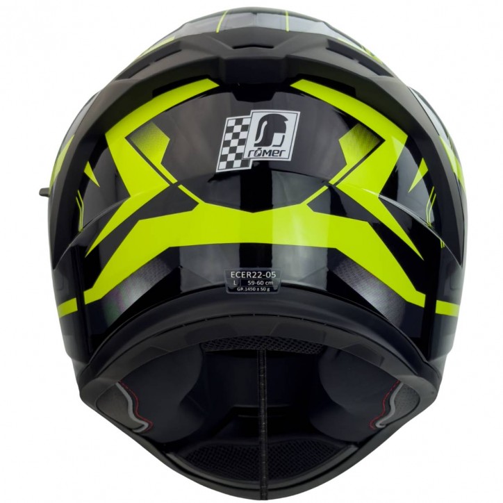 Roleff RO202211 - Integralhelm mit Sonnenvisier, Neongelb glänzend Outlet