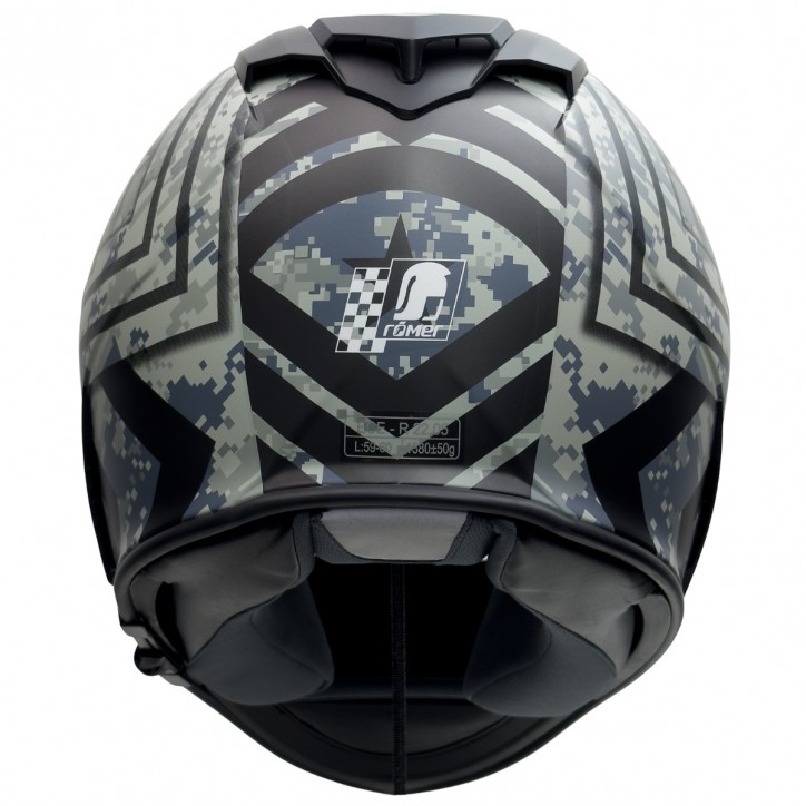 Roleff RO818 - Integralhelm mit Sonnenvisier in schwarz / grau Dekor Verkauf