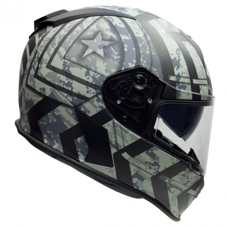 Roleff RO818 - Integralhelm mit Sonnenvisier in schwarz / grau Dekor Verkauf