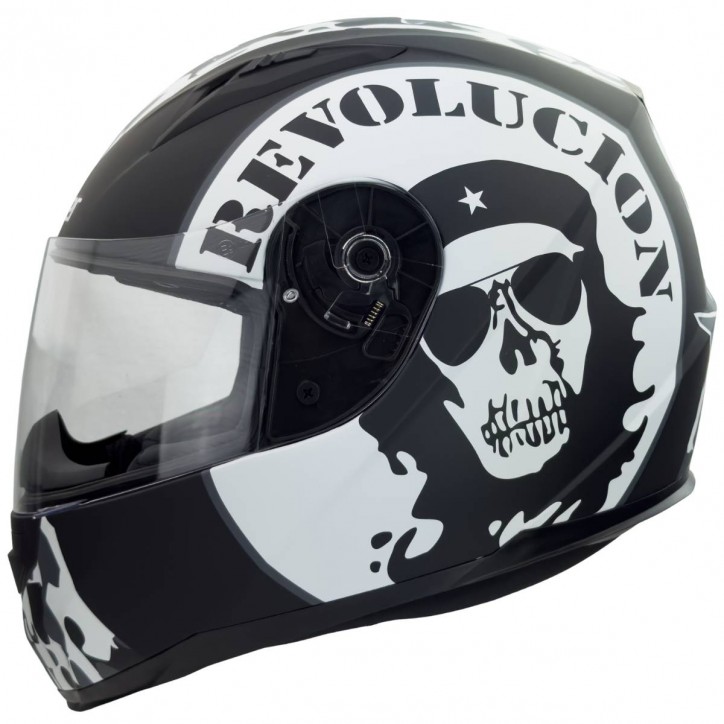 Roleff RO20041 - Schwarzweißer Integralhelm Revolution Kostenloser Versand