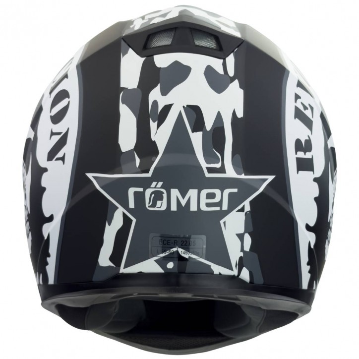 Roleff RO20041 - Schwarzweißer Integralhelm Revolution Kostenloser Versand