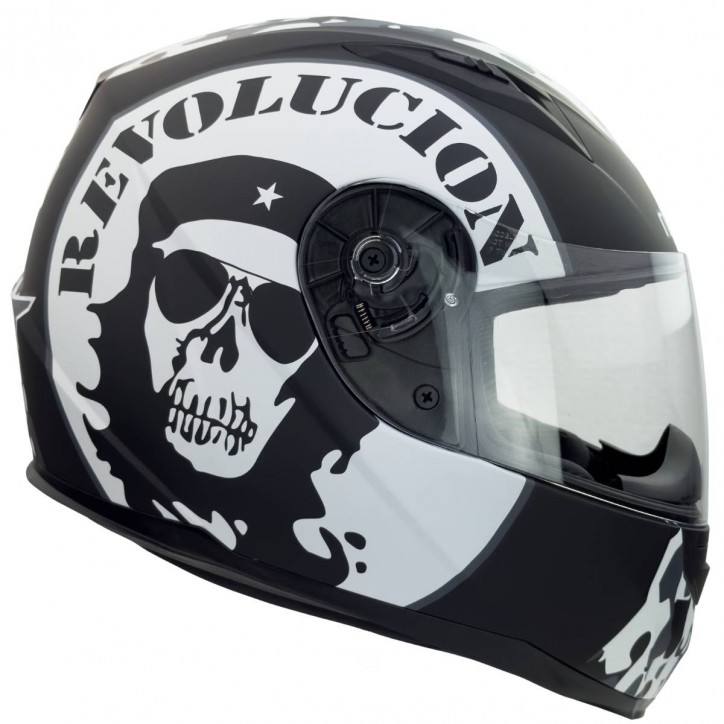 Roleff RO20041 - Schwarzweißer Integralhelm Revolution Kostenloser Versand