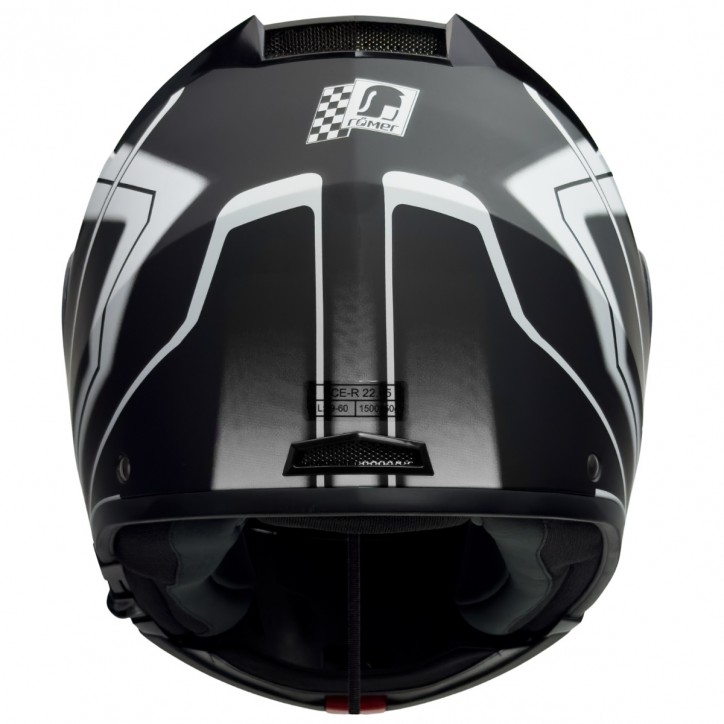 Roleff RO20057 - Schwarz-weißer Klapphelm mit integriertem Sonnenvisier Fabrikpreis