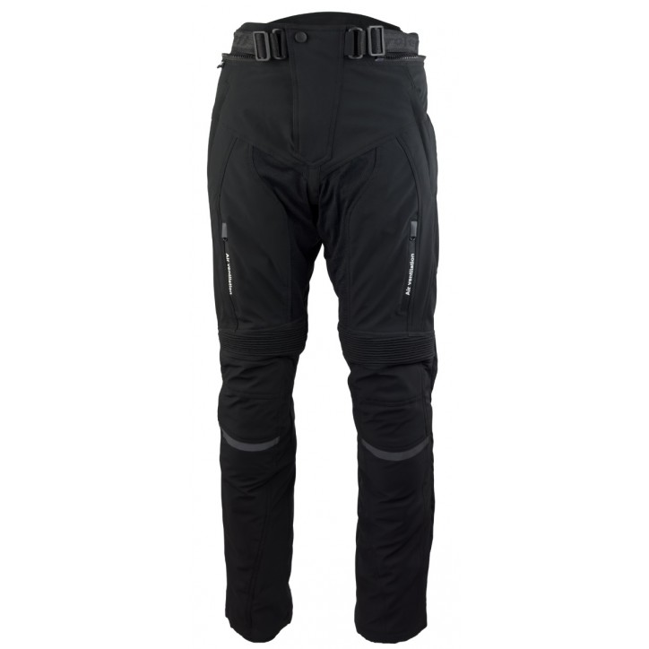 Roleff RO400 - Schwarze Softshell Motorradhose mit Belüftungssystem, Klimamembrane und Thermofutter Kauf eins, bekomm eins gratis