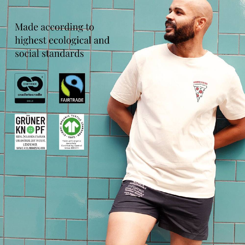 Runamics runamics Pizza Club T-Shirt, Biobaumwolle, unisex, undyed Vierteljährliche Förderung