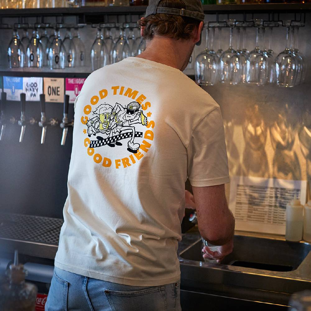 Runamics Good Times Good Friends T-Shirt, Biobaumwolle, unisex, undyed Discount Store für neue Produkte