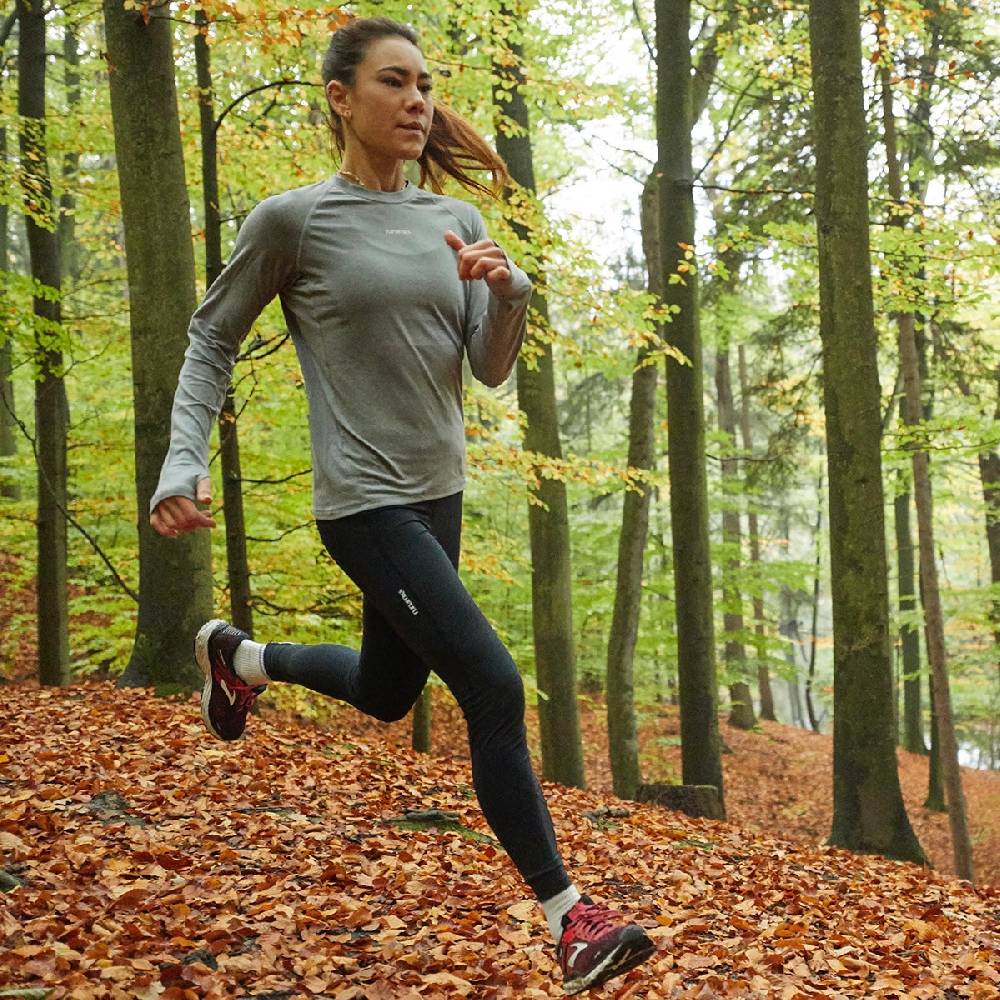 Runamics Lange Lauftights Damen, schwarz, mit Tasche Fabrikladen