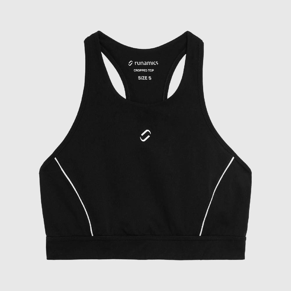 Runamics Crop Top Damen, bauchfrei, schwarz Rabatte dieses Monats