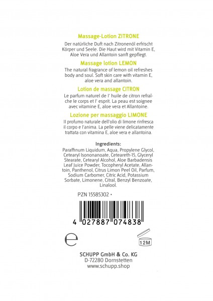 Schupp Massage-Lotion Zitrone VIP-Rabatte