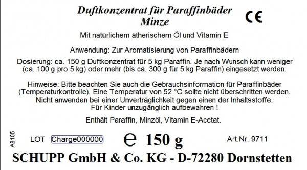Schupp Duftkonzentrat für Paraffinbäder Minze 150 g im Angebot