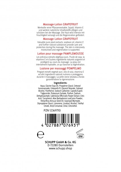 Schupp Massage-Lotion Grapefruit Blitzverkäufe