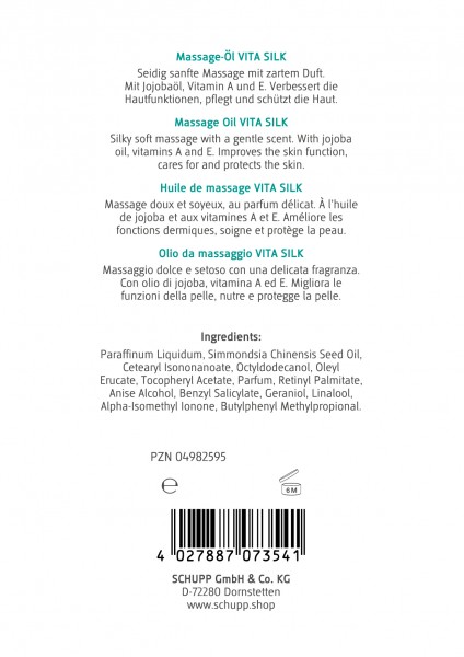 Schupp Massage-Öl Vita Silk Preisnachlass