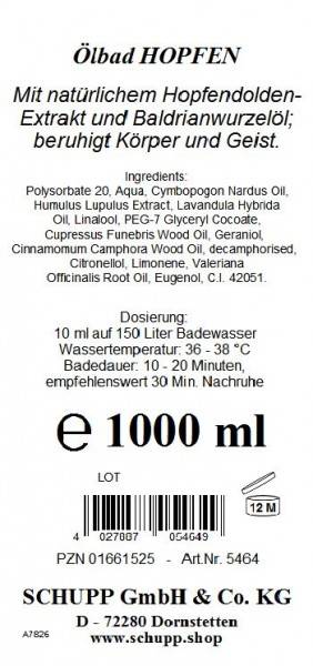 Schupp Ölbad Hopfen Saisonschlussverkauf