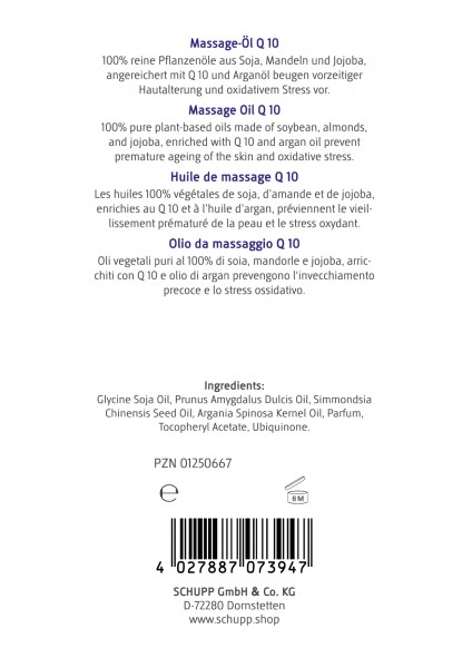 Schupp Massage-Öl Q10 Zeitbegrenzte Promotion