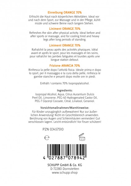 Schupp Einreibung Orange 70% Auslauf