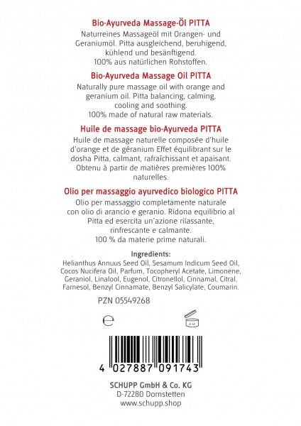Schupp Bio-Ayurveda-Massage-Öl Pitta Versandkostenfrei