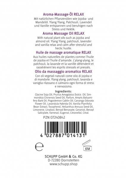 Schupp Aroma-Massage-Öl Relax Im Verkauf