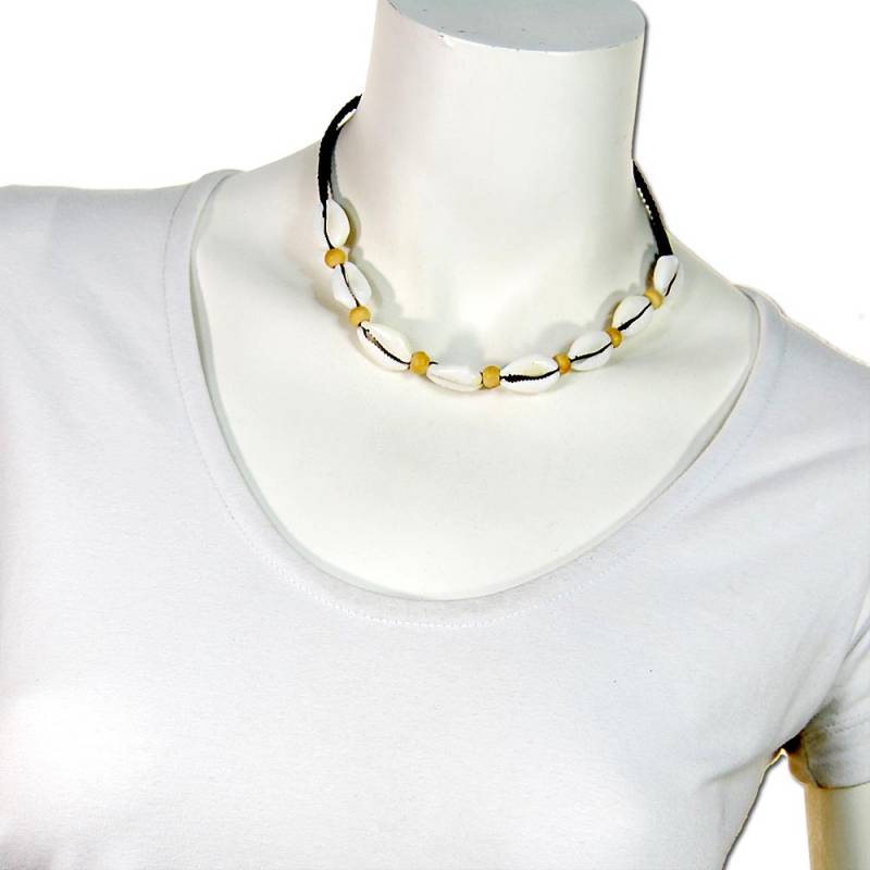 Seestern Sportswear Seestern Halskette Modeschmuck aus Kauri Muscheln & Holzperlen /105 Valentinstagsangebot