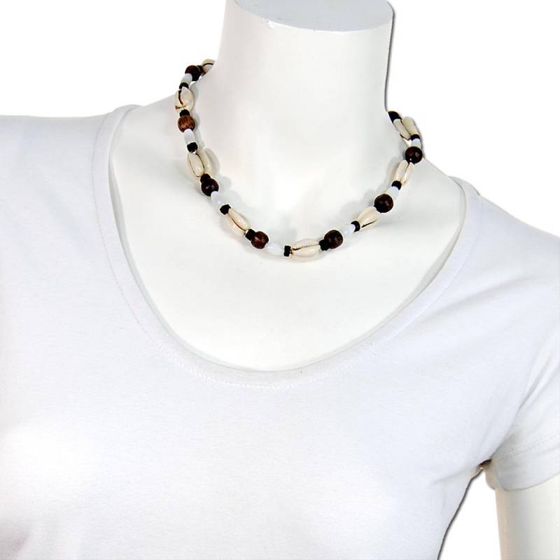 Seestern Sportswear Seestern Halskette Modeschmuck aus Kauri Muscheln & Nylon-Kokosperlen /114 Zeitlich begrenztes Angebot