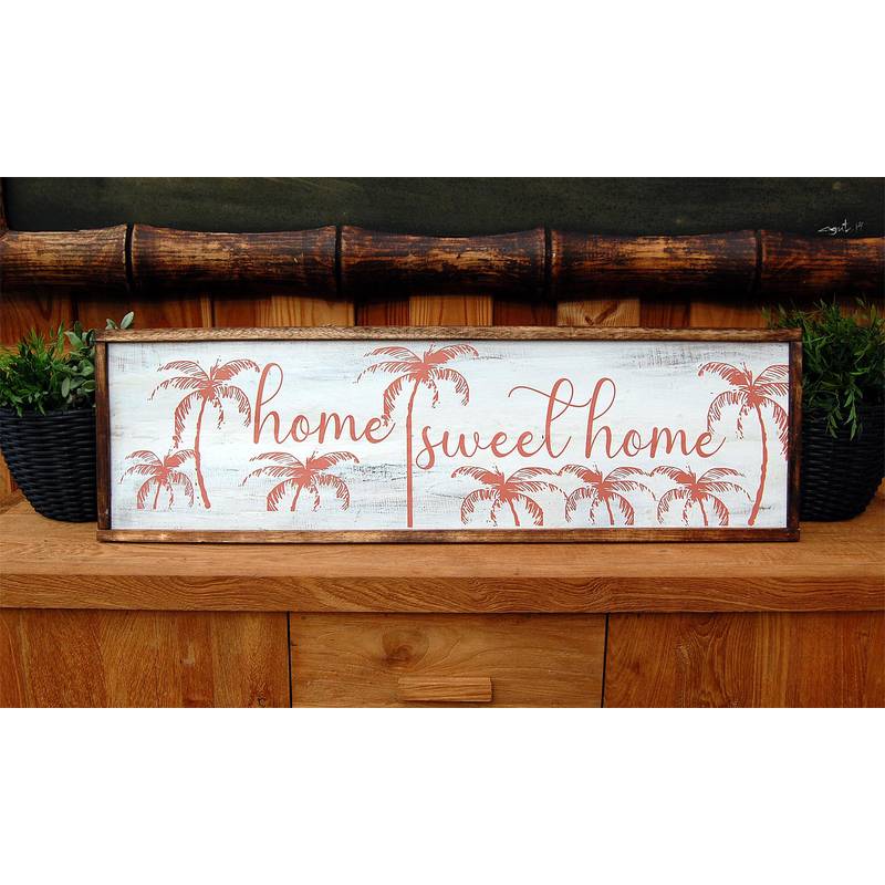 Seestern Sportswear SEESTERN Holzbild Wand Holz Bild 'Home Sweet Home' Homedeko 100 x 30cm /2364 Große Rabatte