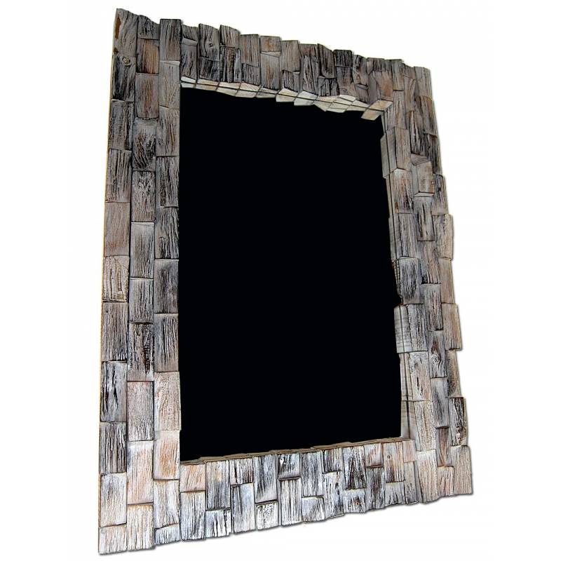 Seestern Sportswear SEESTERN Wand Spiegel 60x80cm Holzrahmen in Teakholz für Bad, Garderobe etc./1904 Sonderangebote