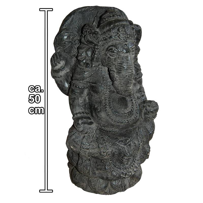 Seestern Sportswear Ganesha Garten Statue 45 cm Hindu Asia Deko Figur Steinguss für innen & außen schwarz antik /1884 VIP-Rabatte