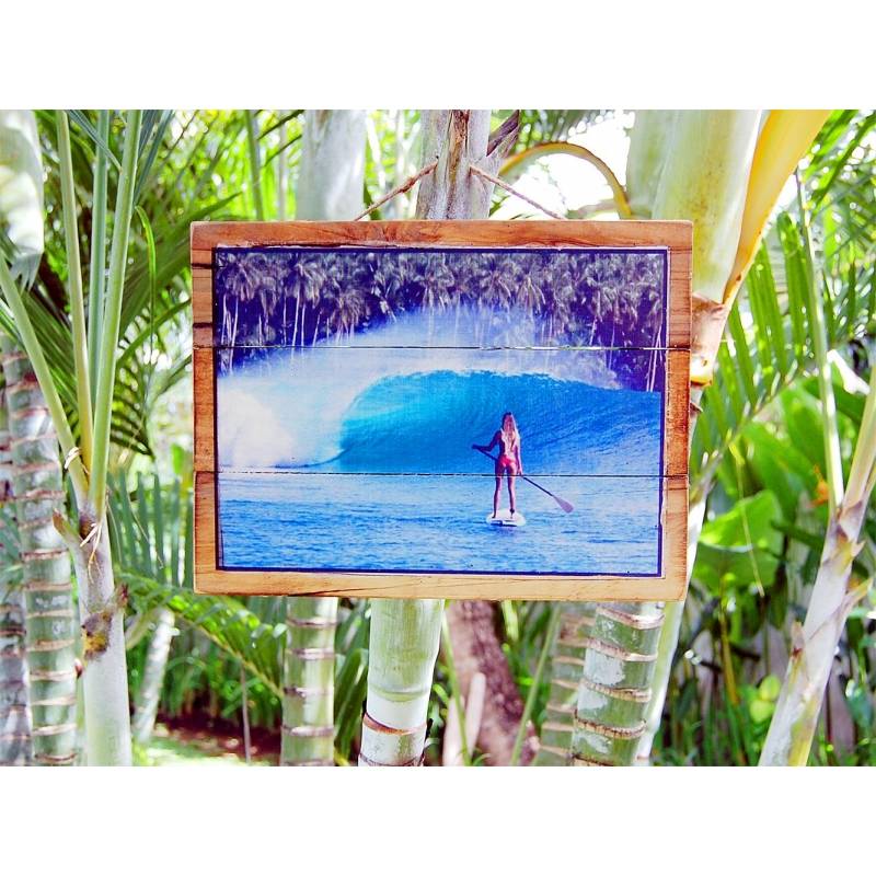 Seestern Sportswear Seestern Deko Holz Wandbild im Vintage Sixties Surf Look 30 x 40 cm Surfing Motiv /1819 Black Friday Preise
