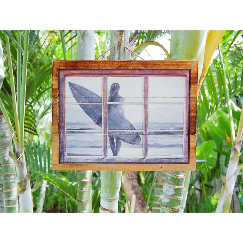 Seestern Sportswear Seestern Deko Holz Wandbild im Vintage Sixties Surf Look 50 x 80 cm Surfing Motiv /1816 Outlet