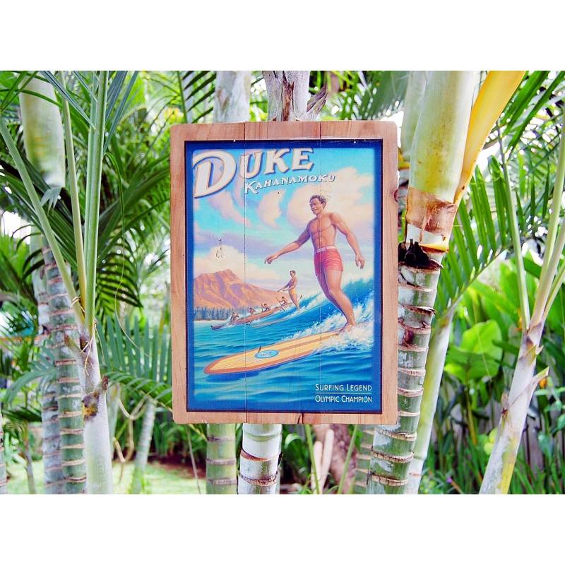 Seestern Sportswear Seestern Deko Holz Wandbild im Vintage Sixties Surf Look 50 x 80 cm Surfing Motiv /1818 Auslauf