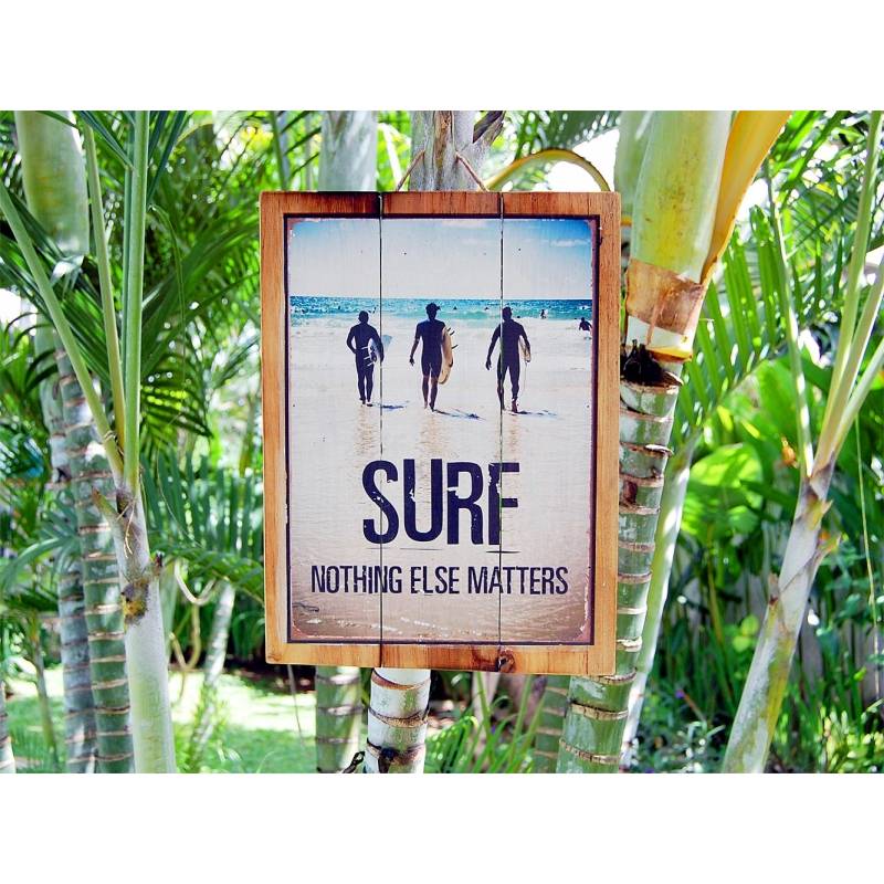 Seestern Sportswear Seestern Deko Holz Wandbild im Vintage Sixties Surf Look 50 x 80 cm Surfing Motiv /1824 Verkauf