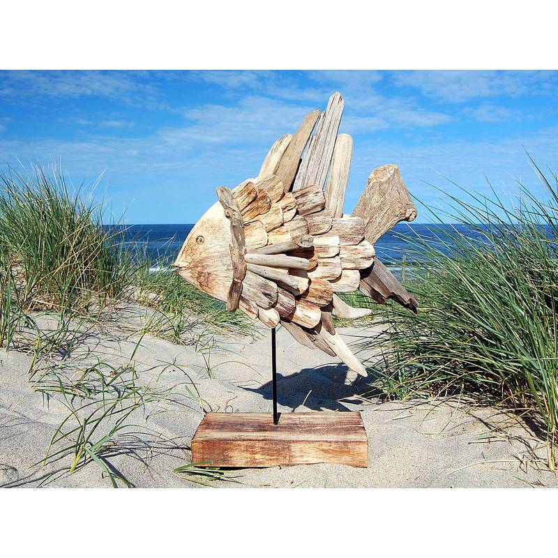 Seestern Sportswear SEESTERN Treibholz Deko Fisch Motiv (63 cm) Frei stehend Driftwood Holzdeko /2352 Schlussverkauf