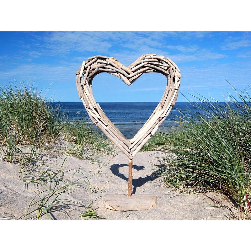 Seestern Sportswear SEESTERN Treibholz Deko Herz Motiv (47 cm) Frei stehend Driftwood Holzdeko /2351 Günstiger Verkauf