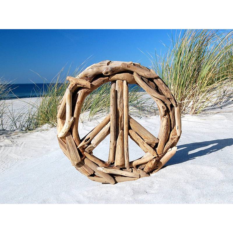 Seestern Sportswear SEESTERN Treibholz Deko m. PEACE ( 30 cm ) Motiv Wanddeko Driftwood Schild Holzdeko /1435 Meist gekauft