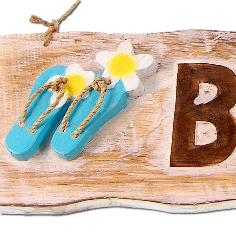 Seestern Sportswear Tüschild fürs Bad, Badezimmer Hängeschild, Sandalen Flip Flops Motiv 35 x 12 cm /1470 Preisnachlass
