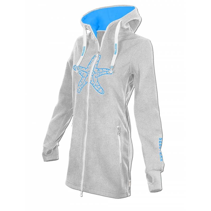 Seestern Sportswear SEESTERN Damen Kapuzen Fleecejacke 2WegeZipper Fleecemantel Fleece Sweatj.XS-4XL /2126.gy Versandkostenfrei
