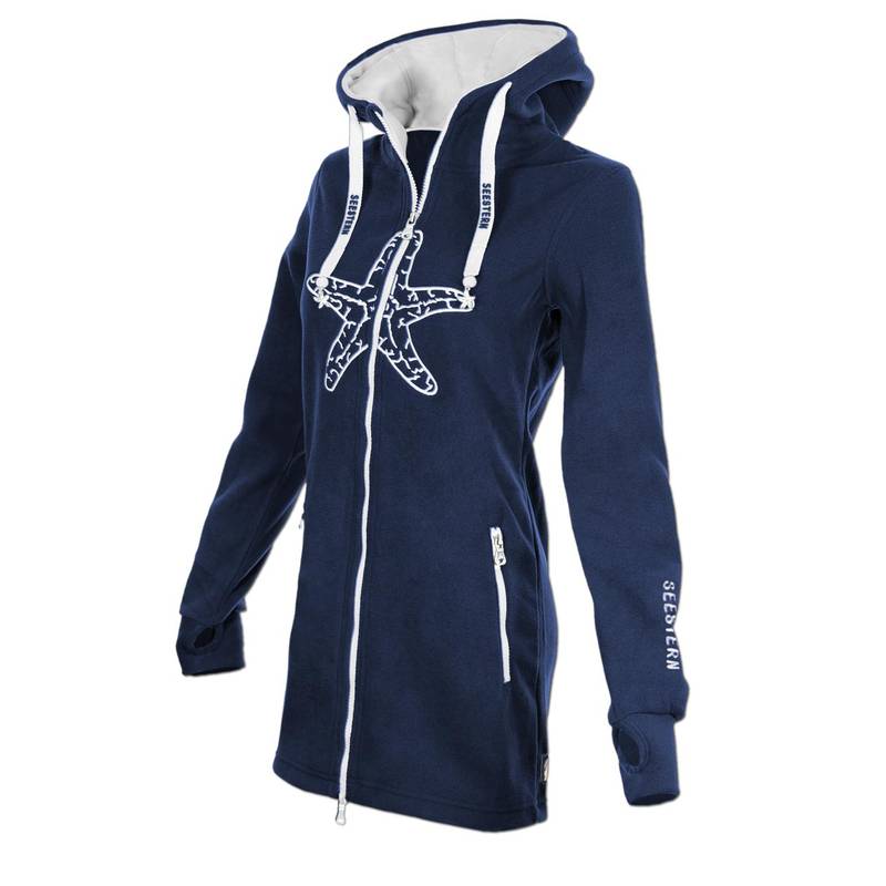Seestern Sportswear SEESTERN Damen Kapuzen Fleecejacke 2WegeZipper Fleecemantel Fleece Sweatj.XS-4XL /2126.nv_wt Begrenztes Angebot