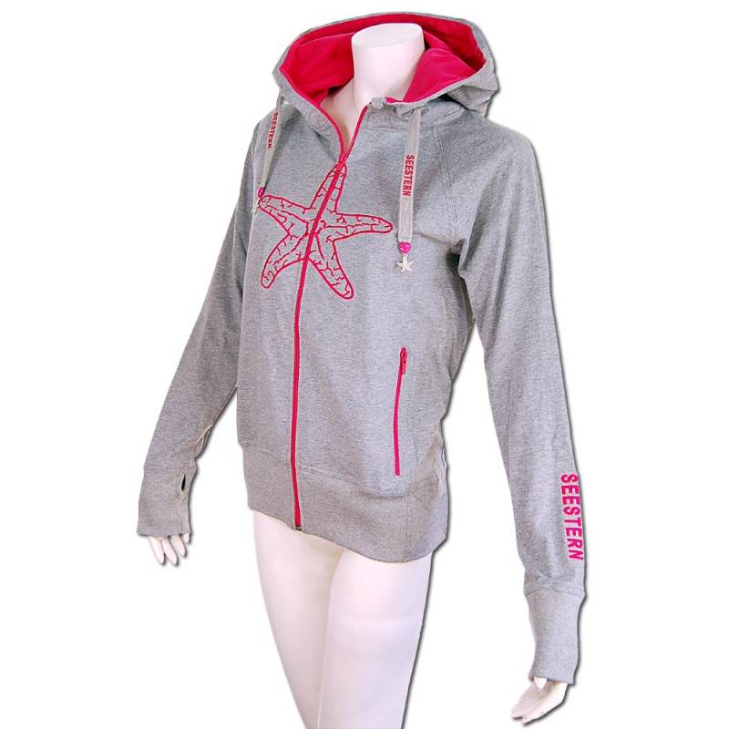 Seestern Sportswear SEESTERN Damen Kapuzen Sweat Shirt Jacke Pullover Zip Hoody Sweater Gr.XS-3XL Preisnachlass