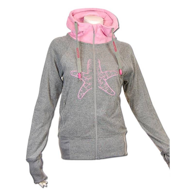 Seestern Sportswear SEESTERN Damen Kapuzen Sweat Shirt Jacke Pullover Zip Hoody Sweater Gr.XS-XXL Black Friday