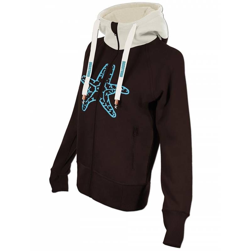 Seestern Sportswear SEESTERN Damen Kapuzen Sweat Shirt Jacke Pullover Zip Hoody Sweater Gr.XS-XXL /1422-1622 Weihnachtsangebot