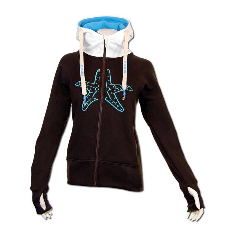 Seestern Sportswear SEESTERN Damen Kapuzen Sweat Shirt Jacke Pullover Zip Hoody Sweater Gr.XS-XXL /1422.bw_lb_ow Osterangebot