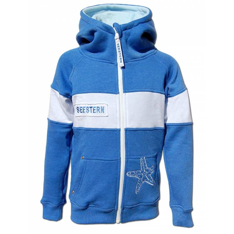 Seestern Sportswear SEESTERN Jungen Kapuzen Sweat Jacke Kapuzen Pullover Hoody Sweater 104-164 /2103_bl_wt Jubiläumsangebot