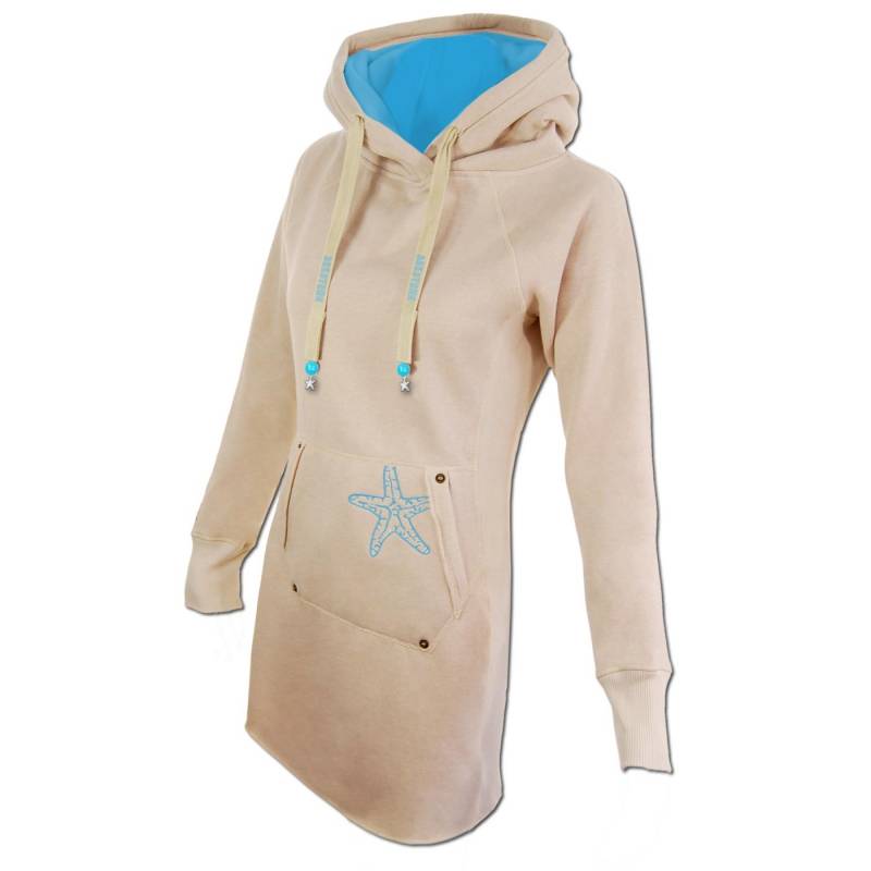 Seestern Sportswear SEESTERN Damen Langes Kapuzen Sweat Shirt Pullover Hoody Sweater Gr.XS-3XL /1525 Neueste Mode
