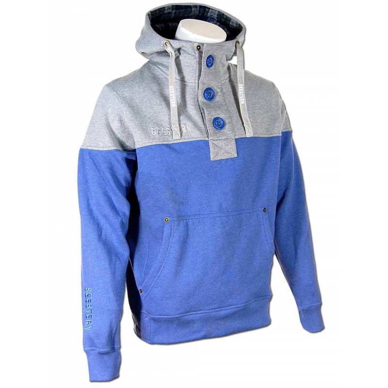 Seestern Sportswear SEESTERN Herren Kapuzen Sweatshirt Pullover m.Knopfleiste Jumper Sweater GrS-XXL /1641 Exklusive Angebote