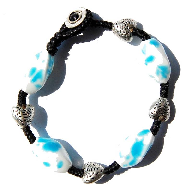 Seestern Sportswear Seestern Armband Modeschmuck aus Metal Keramik geflochtenes Viscose Band /1203 Versandkostenfrei